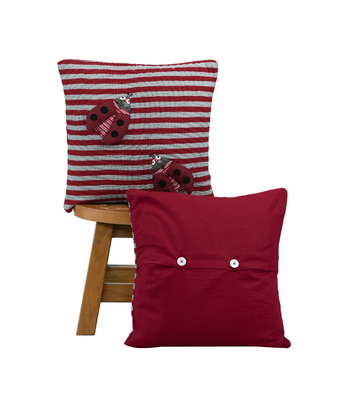 Striped Lovebug Cushion Cover