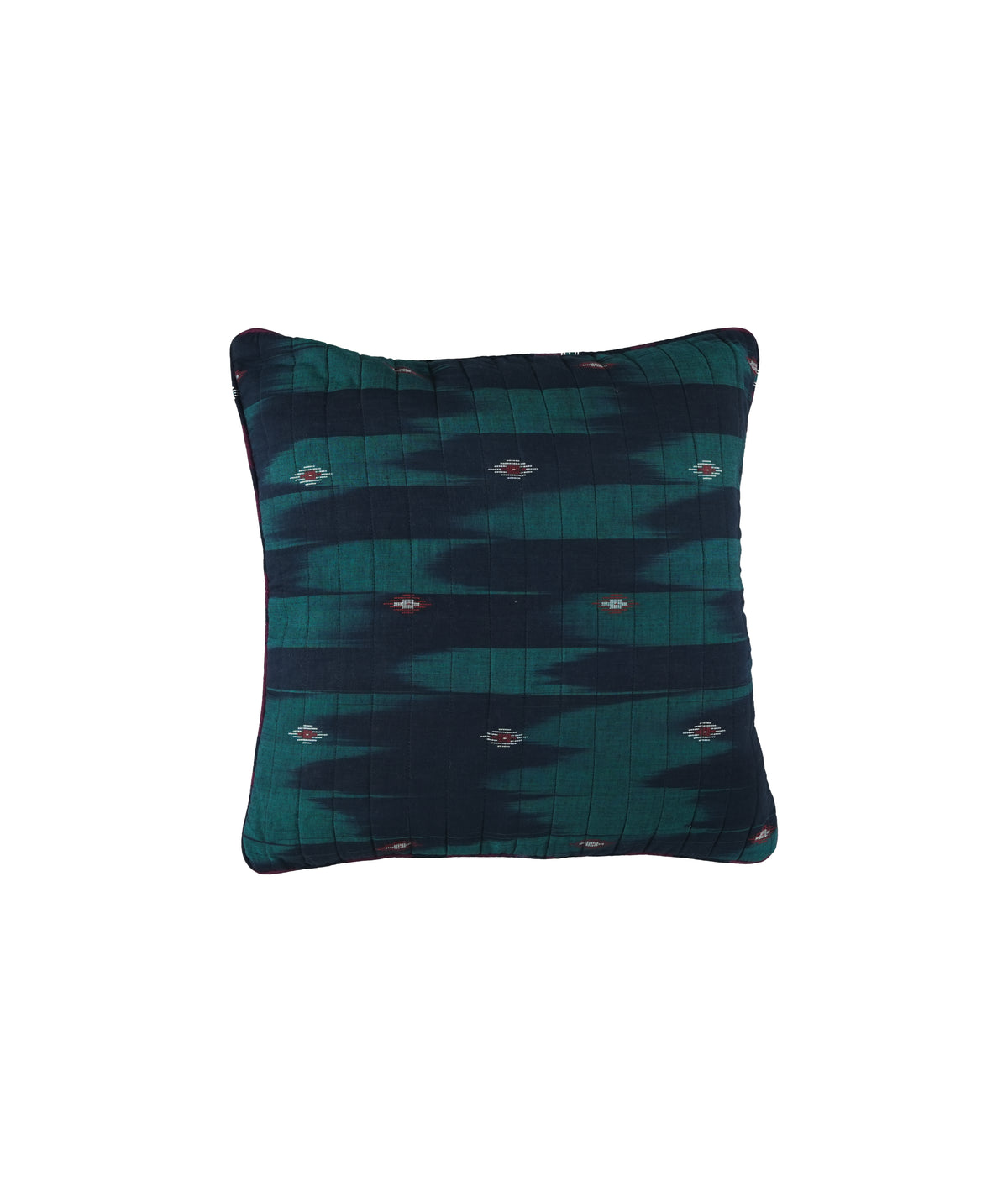 Set of 2 Emerald Ikat Cushion Cover