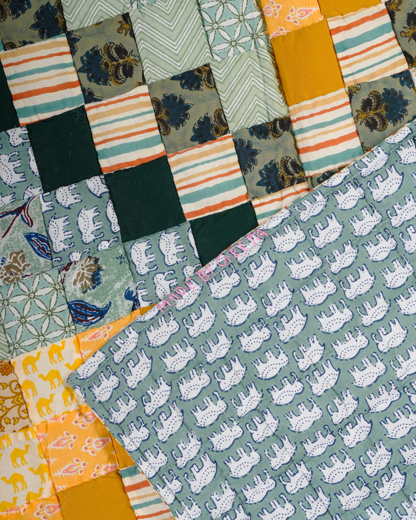Irish Chain Single Size Patchwork Quilt