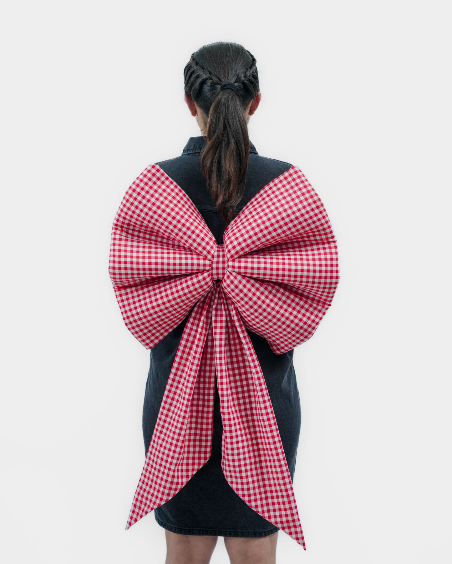 Red Big Check Big Bow