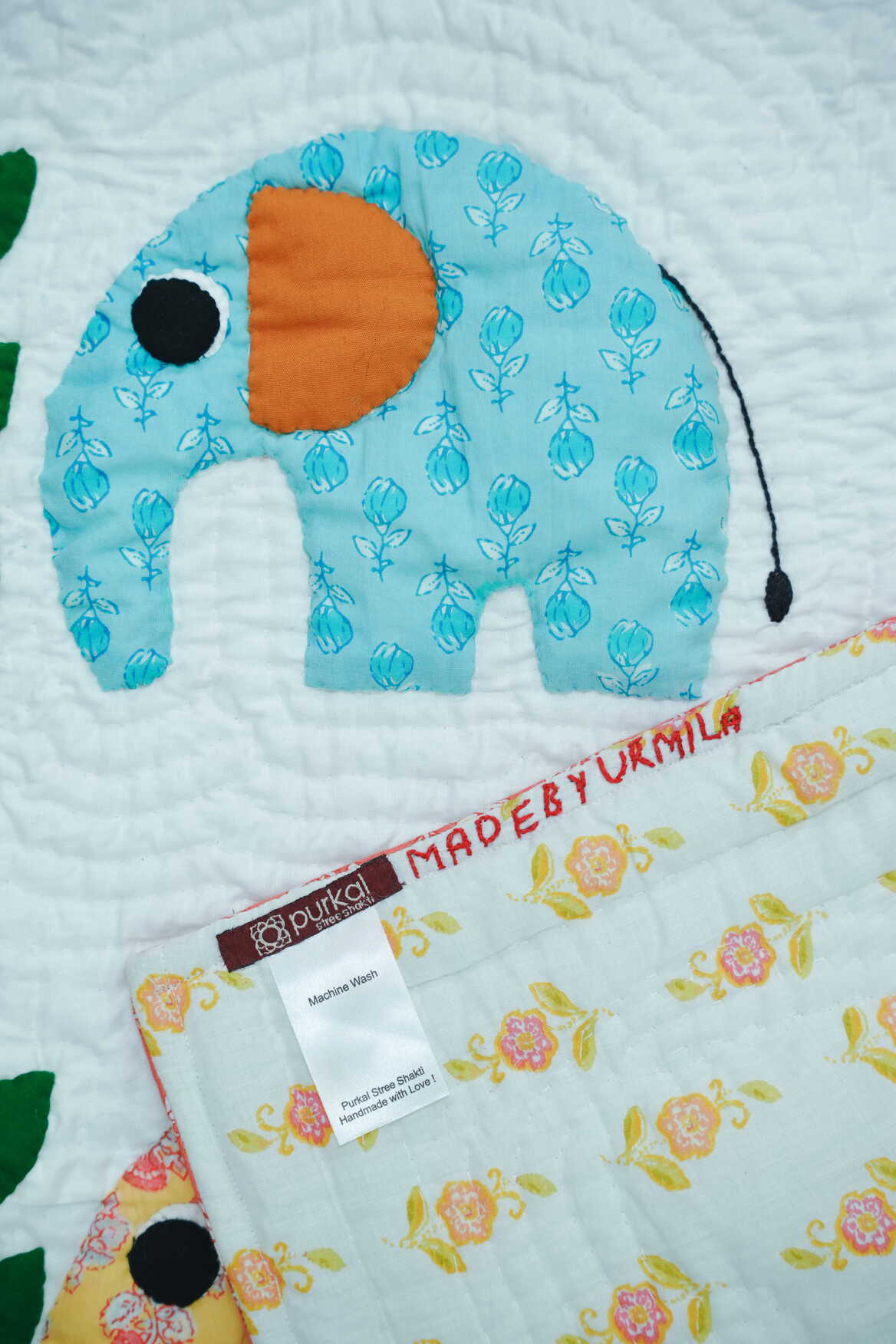 Elephant Hanging Out Baby Quilt