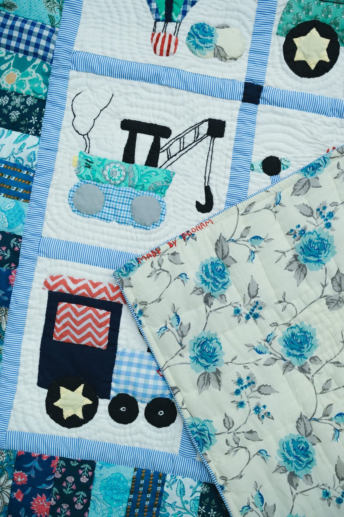 Going Places Blue Baby Quilt
