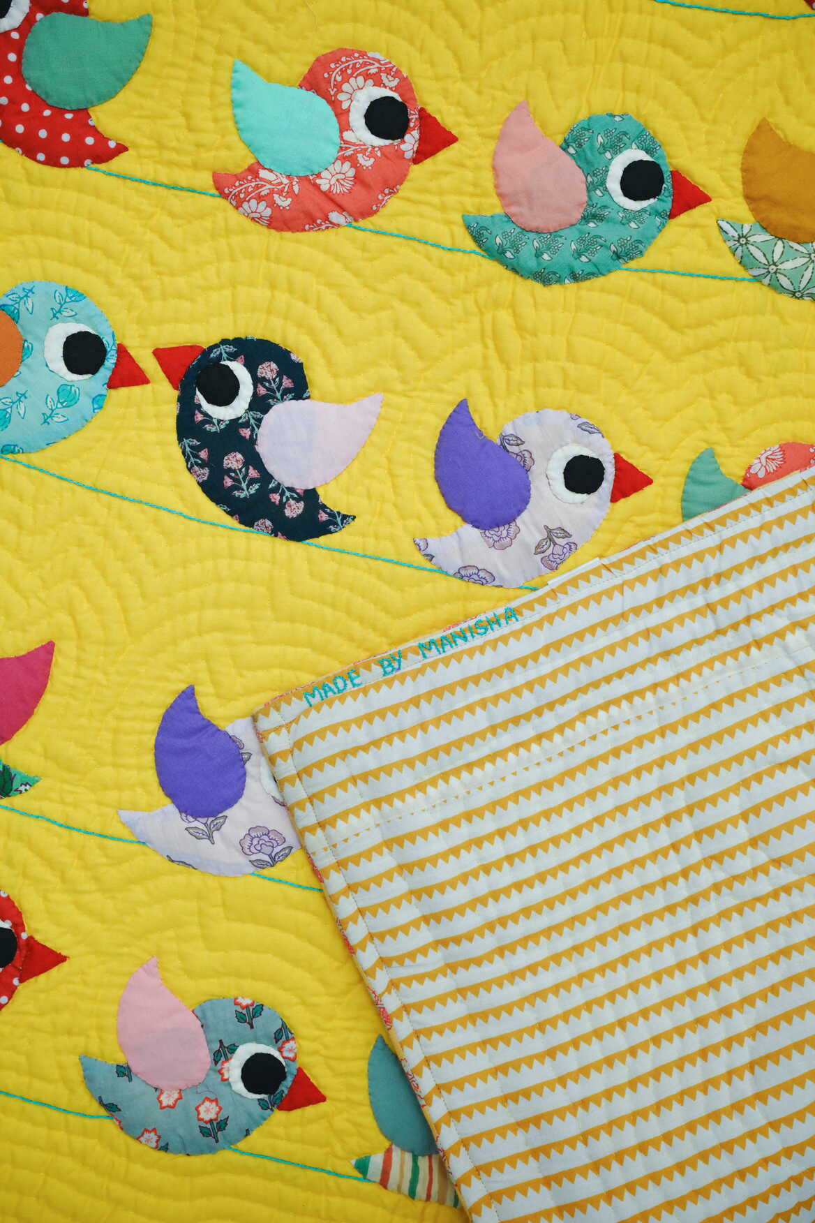 Anek Chidiya Yellow Baby Quilt π£