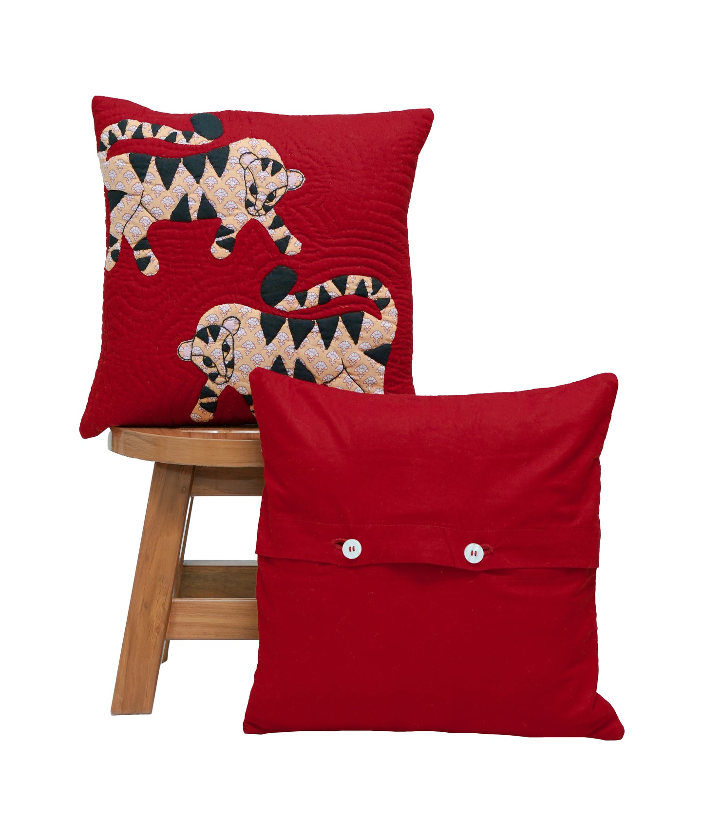 Gond Art Tiger Cushion Cover