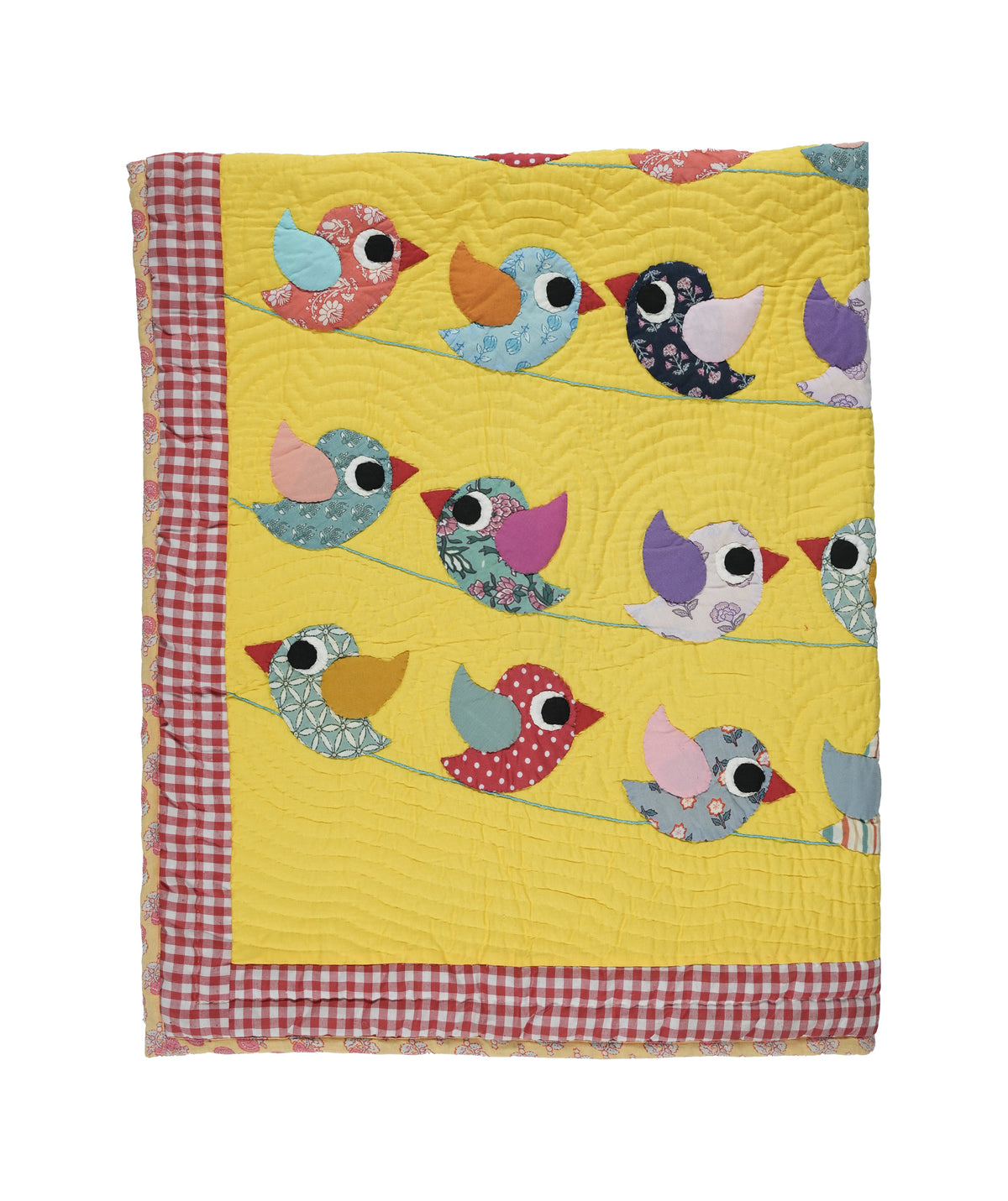 Anek Chidiya Yellow Baby Quilt