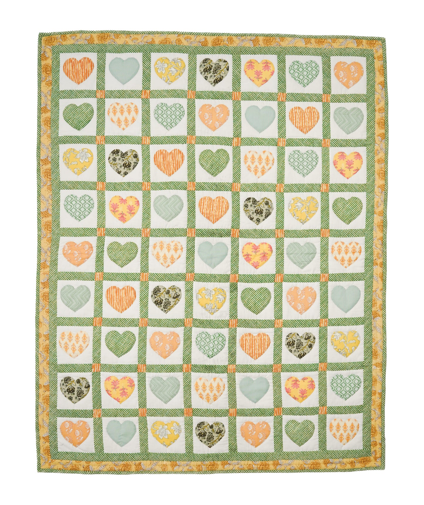 Sweetheart Green Yellow Baby Quilt 💛💚