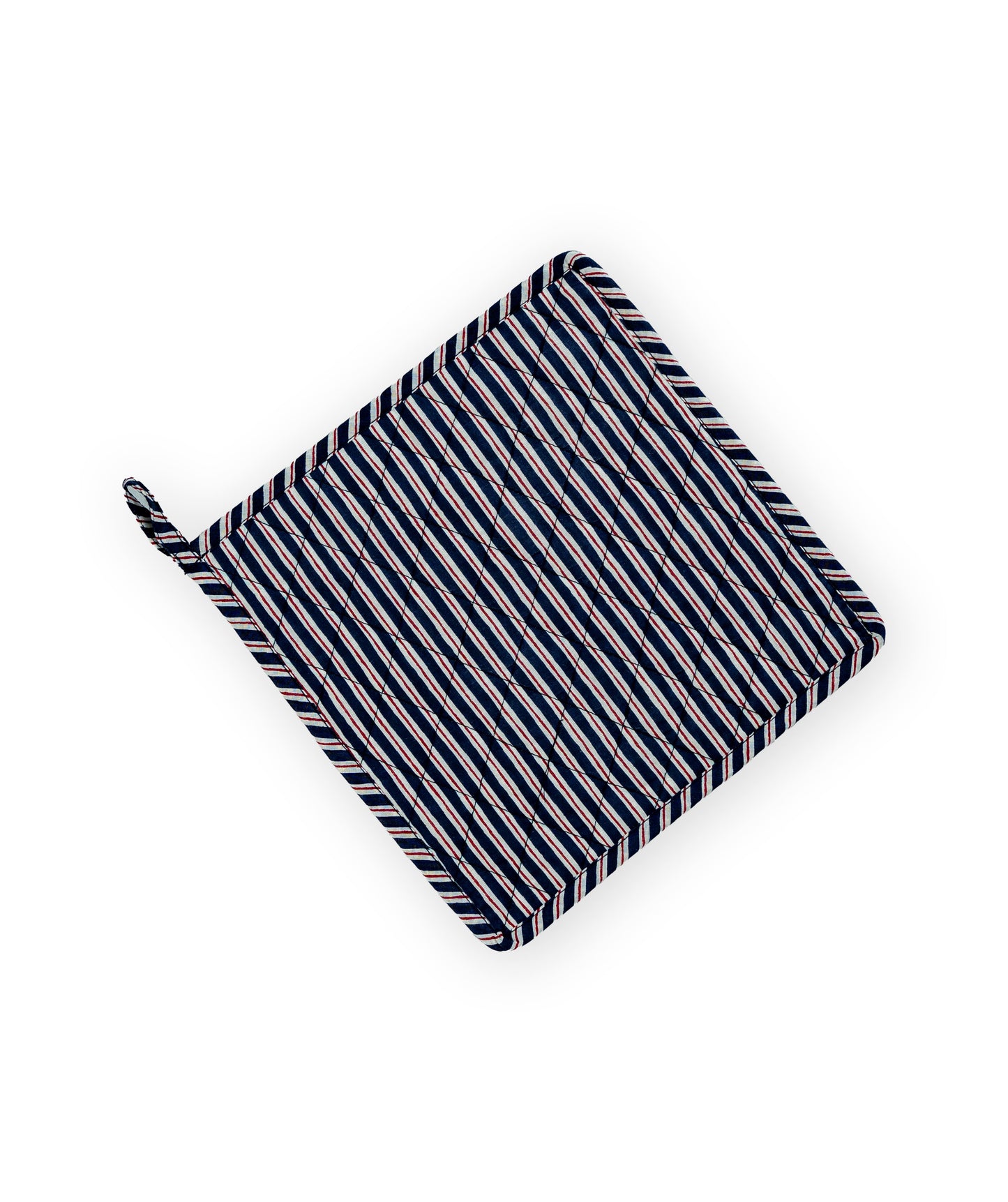 Blue Stripe Ladybug & Heart Tea Cosy Set
