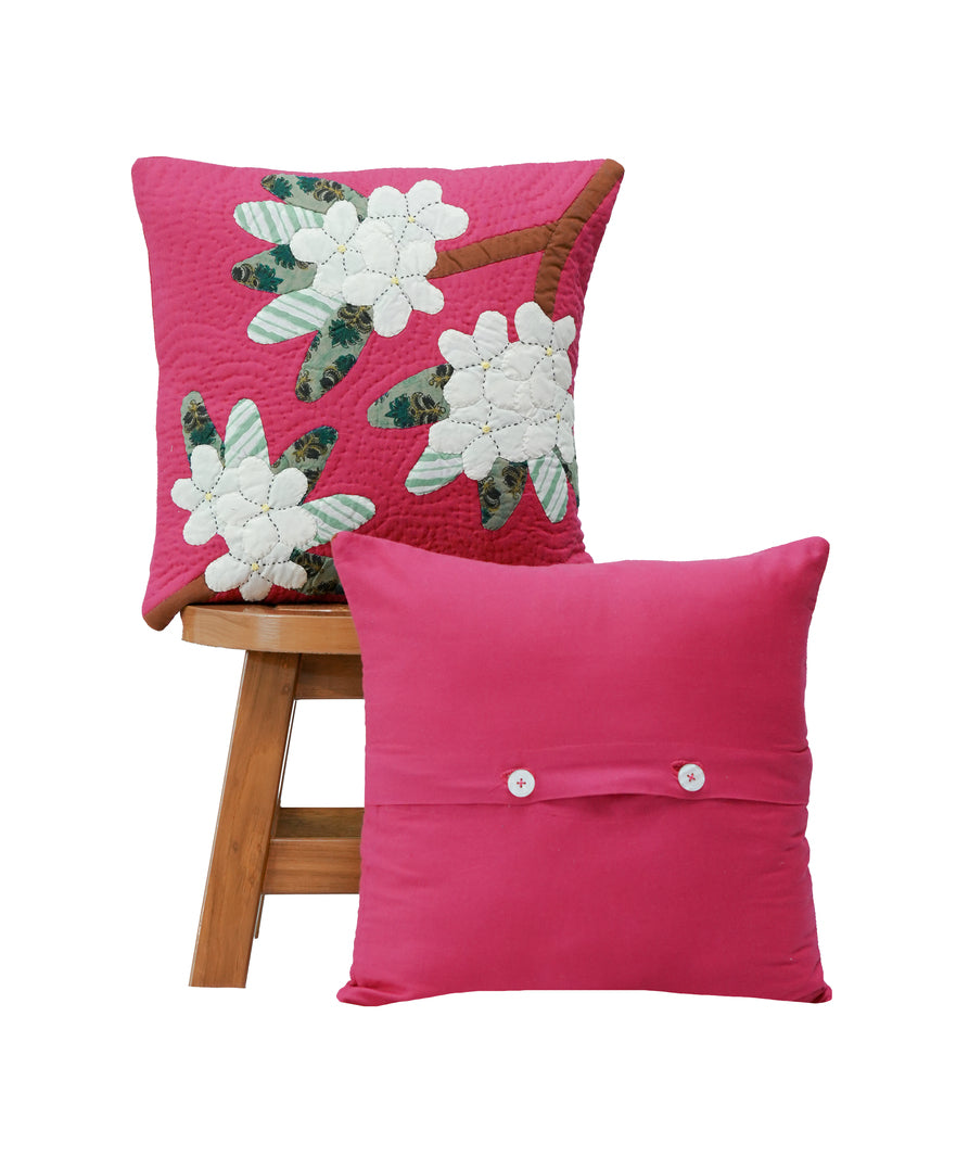 Champa on Hot Pink Cushion Cover