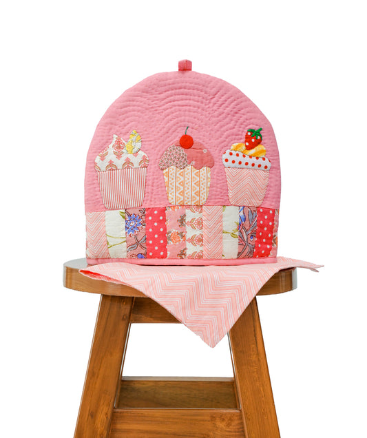 Pink Cupcake Tea Cosy Set