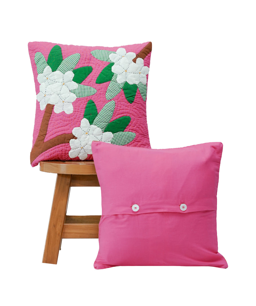 Champa on Pink Cushion Cover