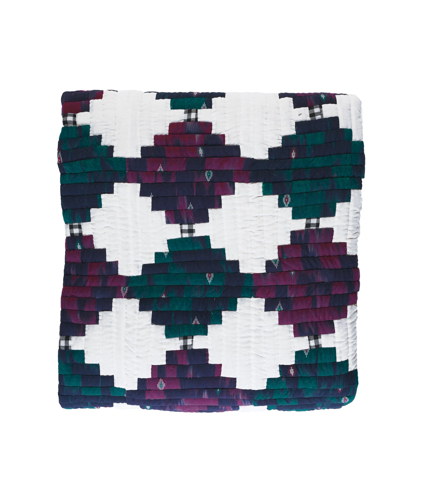'Echoes of Ikat' Patchwork Quilt in King Size