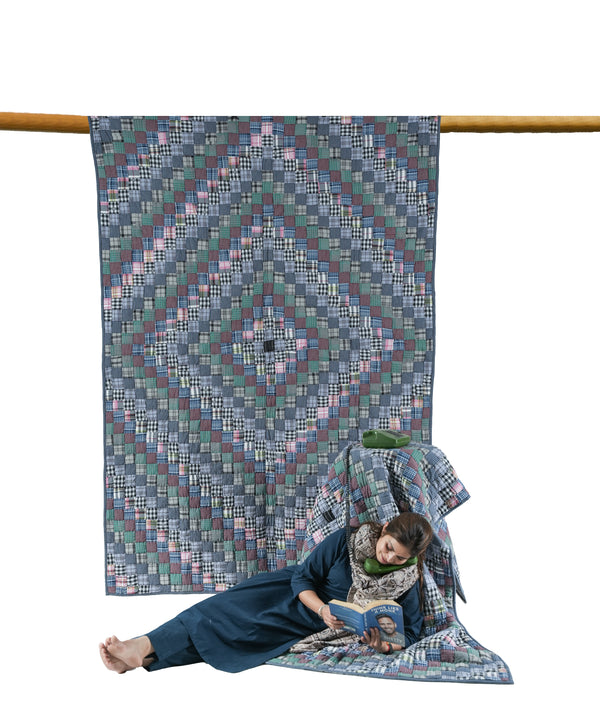 'Around The World' Single Size Patchwork Quilt