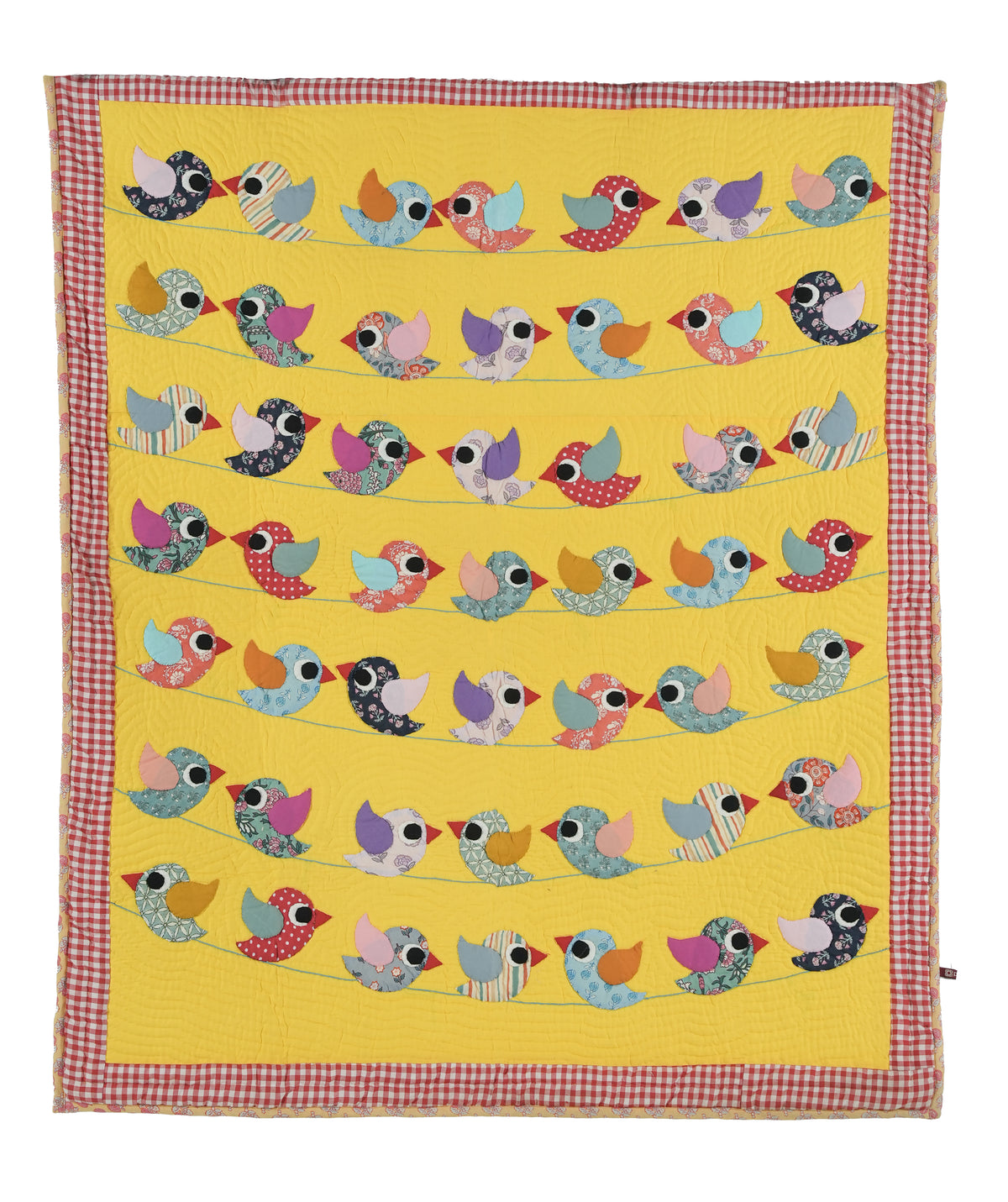 Anek Chidiya Yellow Baby Quilt