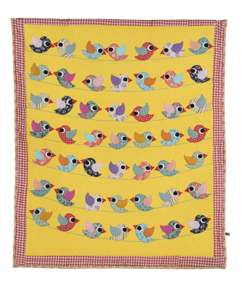Anek Chidiya Yellow Baby Quilt
