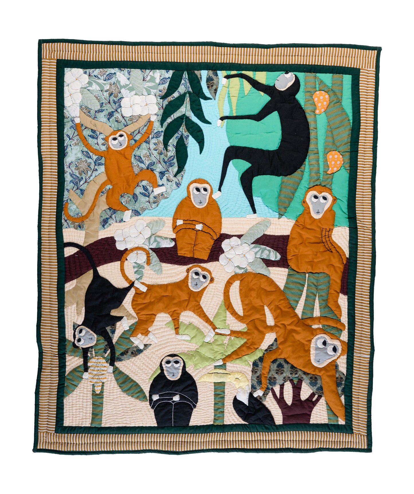 Monkey Baby Quilt - Earthy Palatte