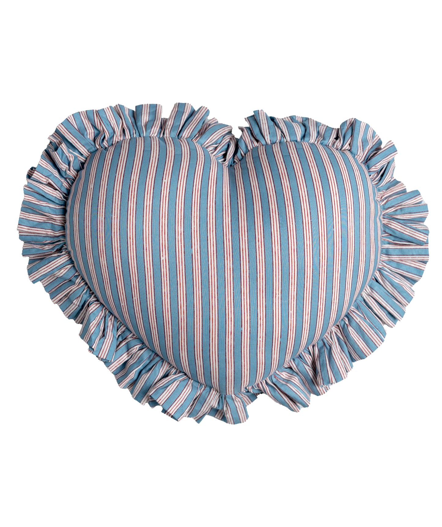 Blue Stripe Heart Pillow