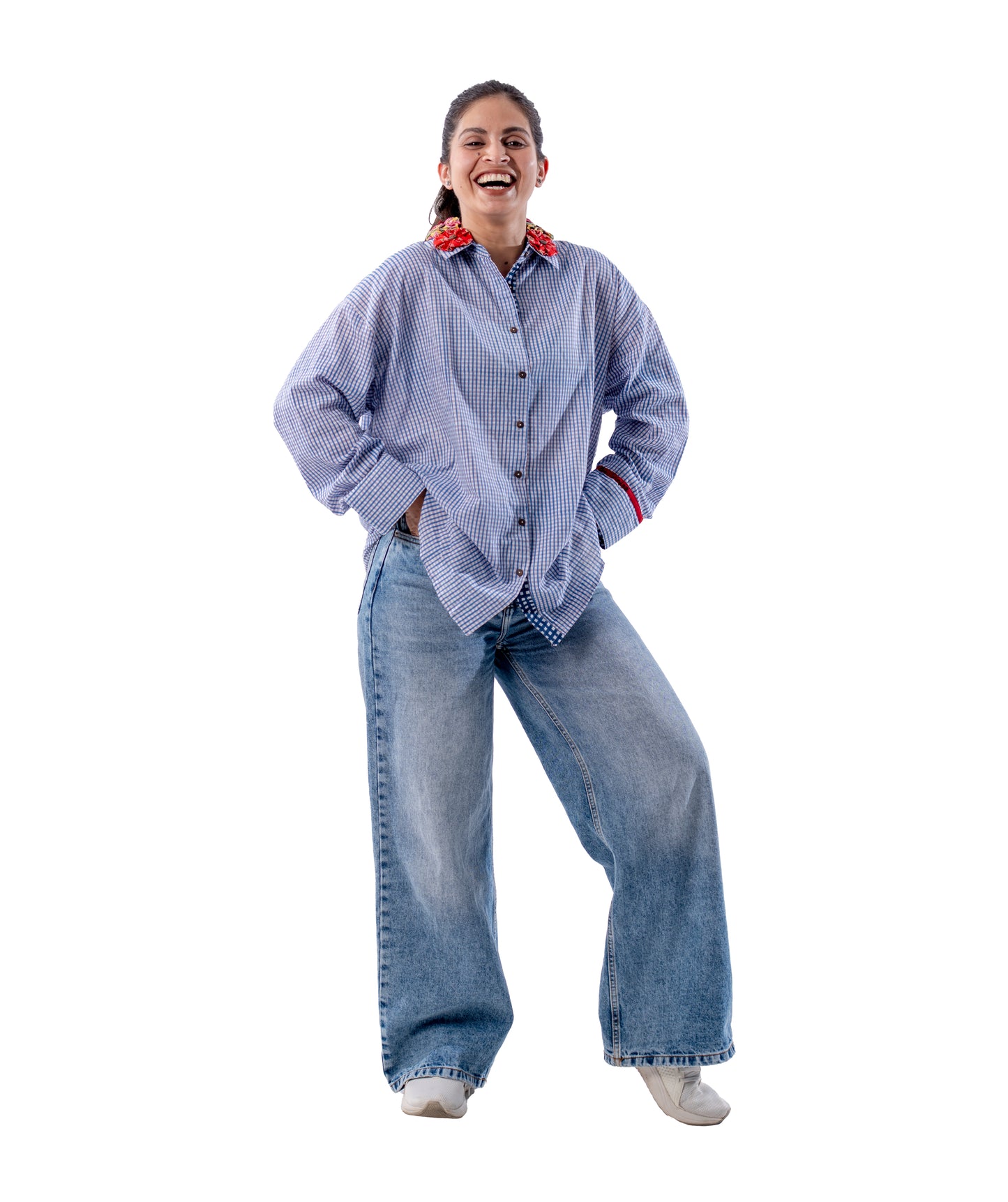 Frida Light Blue Checks Shirt
