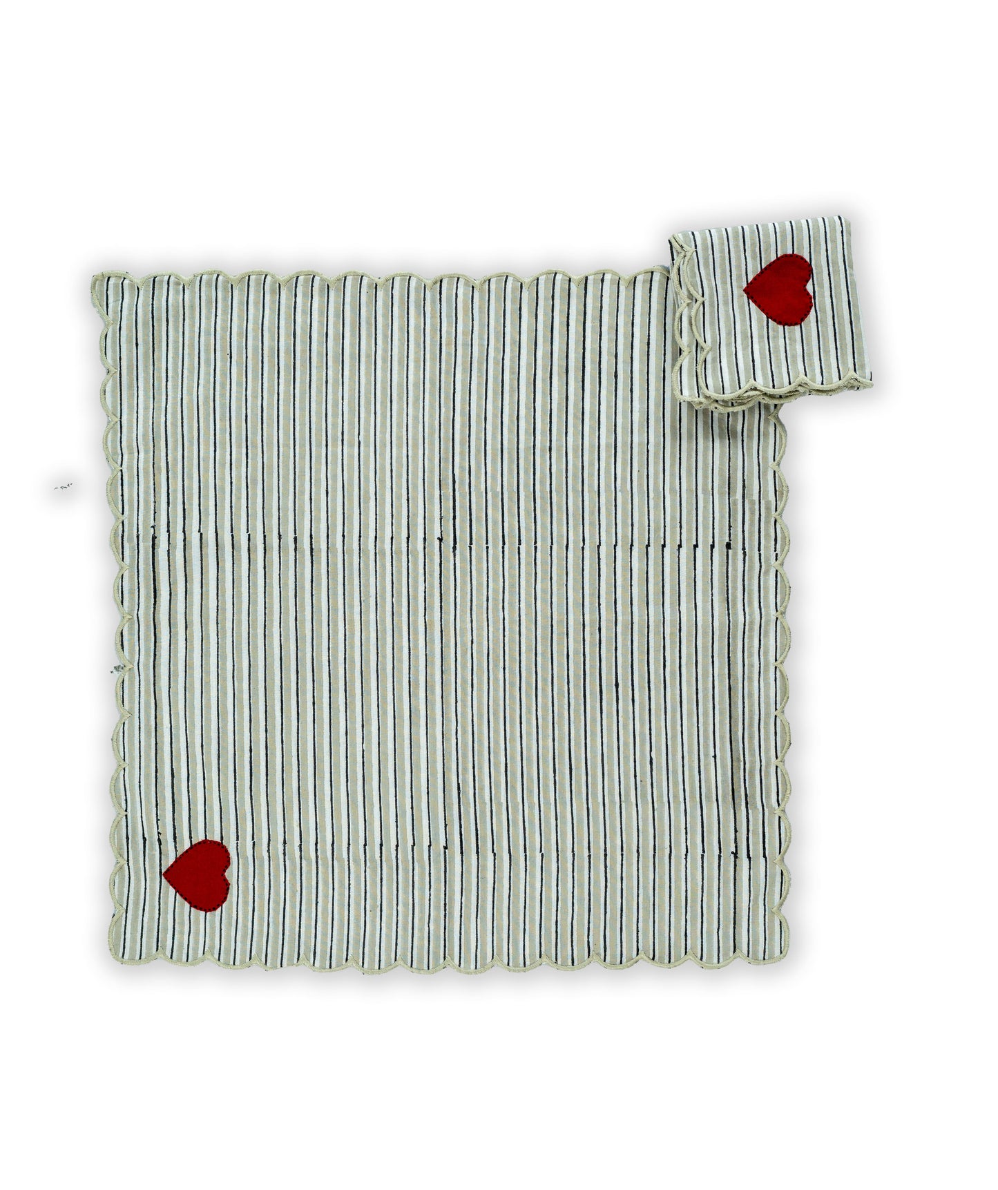 Light Grey Ladybug & Heart Tea Cosy Set