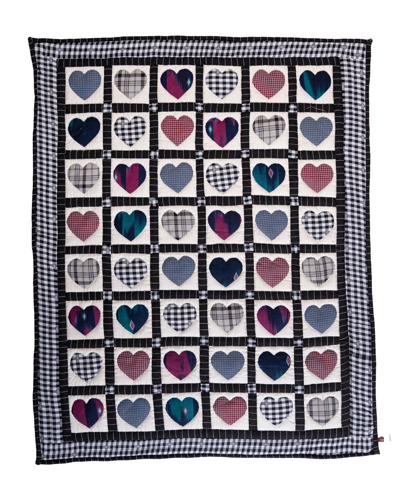 Sweetheart Baby Quilt - Neutral Checks