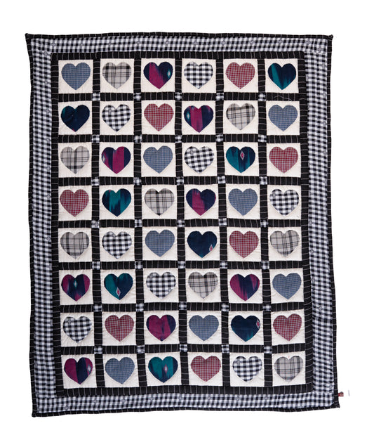 Sweetheart Baby Quilt - Neutral Checks