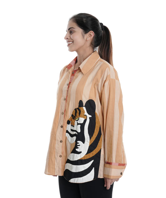 Safari Edit Wearble Art Shirt, Neutral Bold Stripe