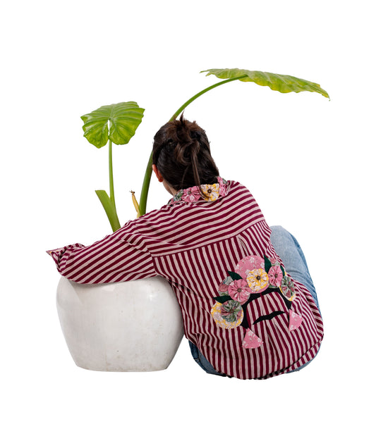 Frida Maroon Stripe Shirt