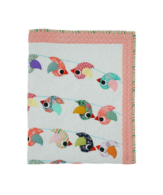Anek Chidiya White Baby Quilt