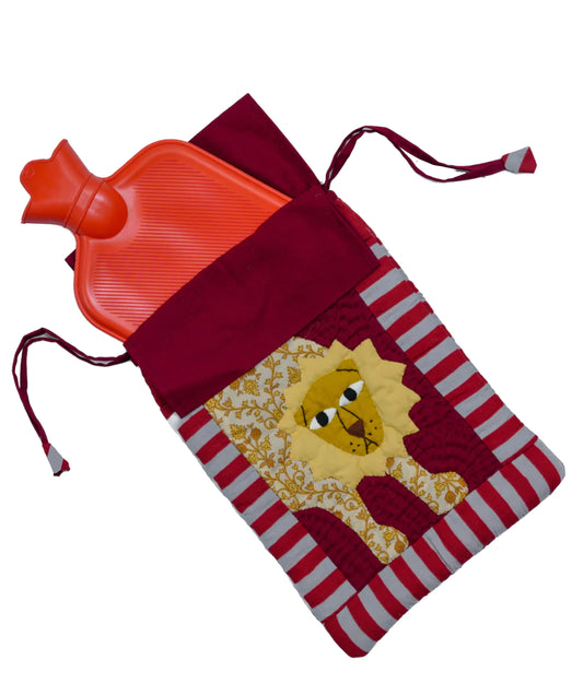 Quilted Gond Art Hot Water Bottle Cover