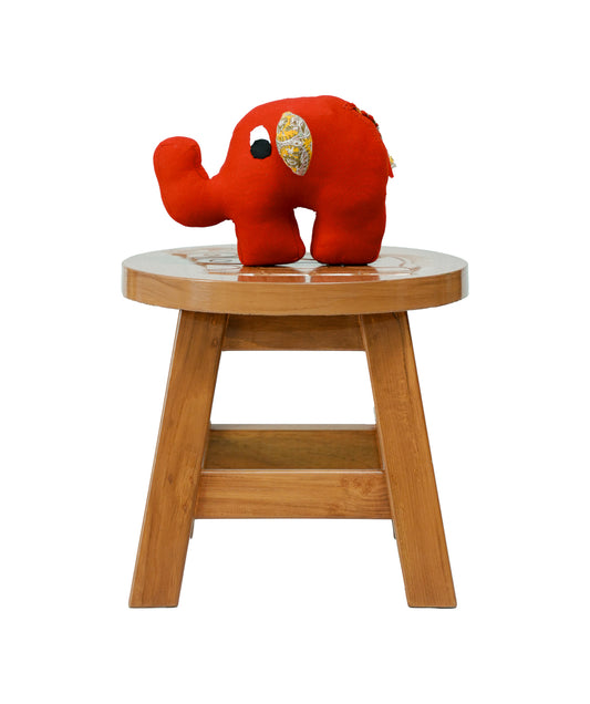 Handcrafted Elephant Red Toy Pillow