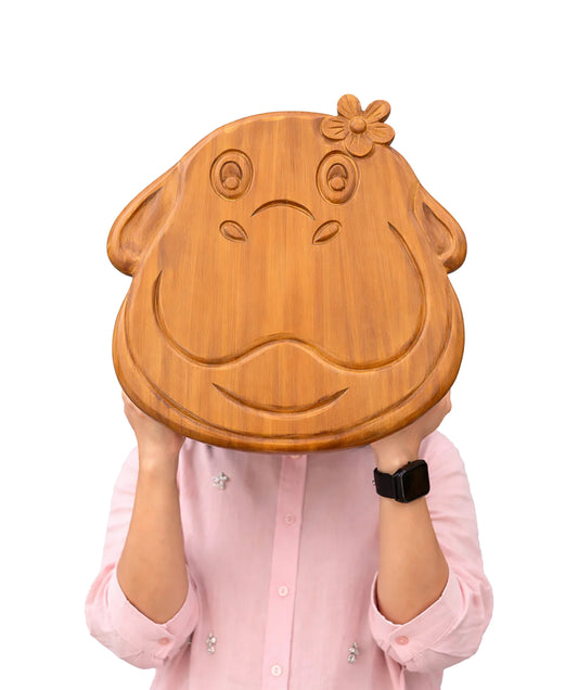 Hippo Natural Teakwood Chowki