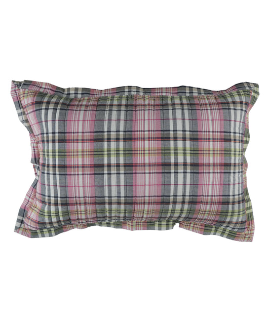 Set of 2 Blush Plaid Pillow Cover
