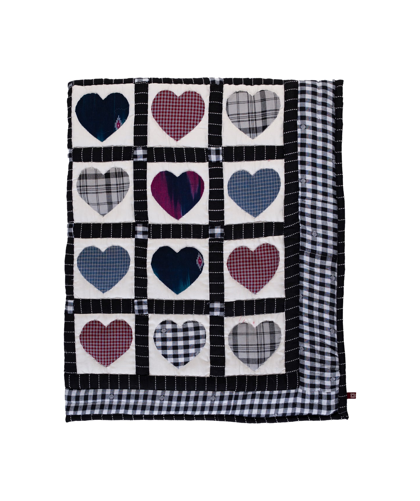 Sweetheart Baby Quilt - Neutral Checks