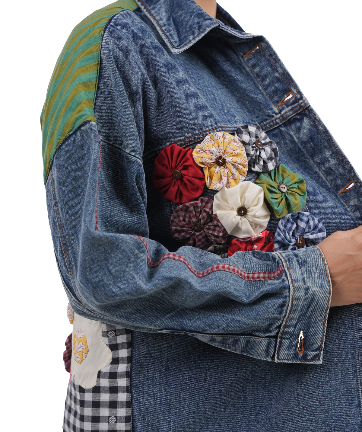 'Frida, In Bloom'  Wearable Art Denim Jacket