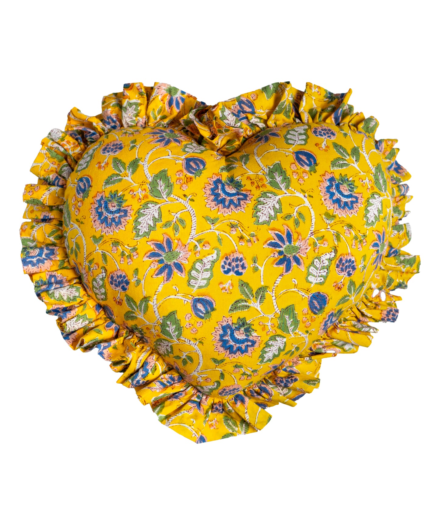 Heart Pillow in Yellow