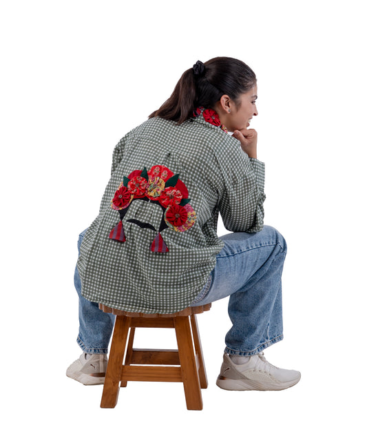 Frida Green Small Checks Shirt