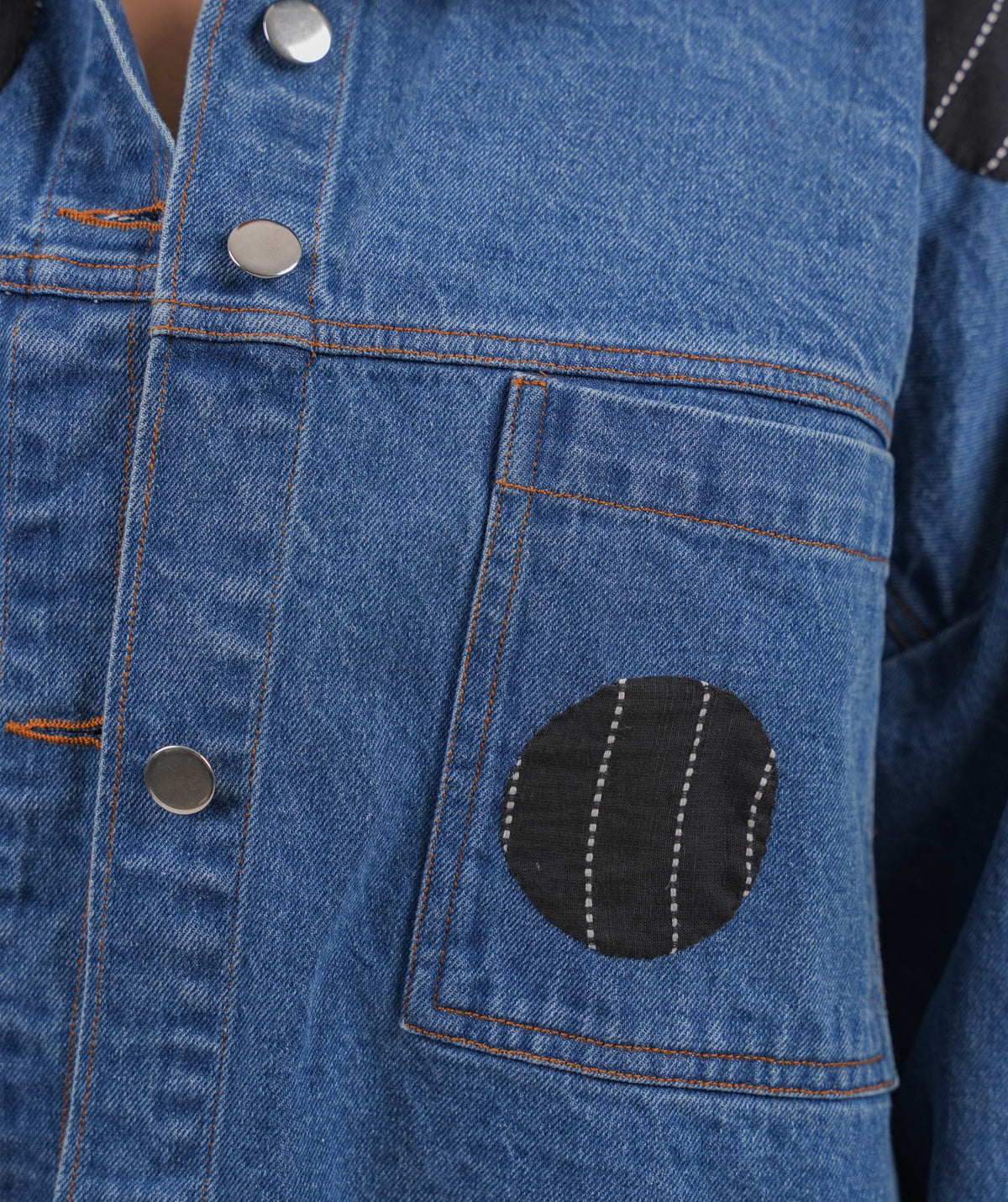'Polka Dot Black' Wearable Art Denim Jacket