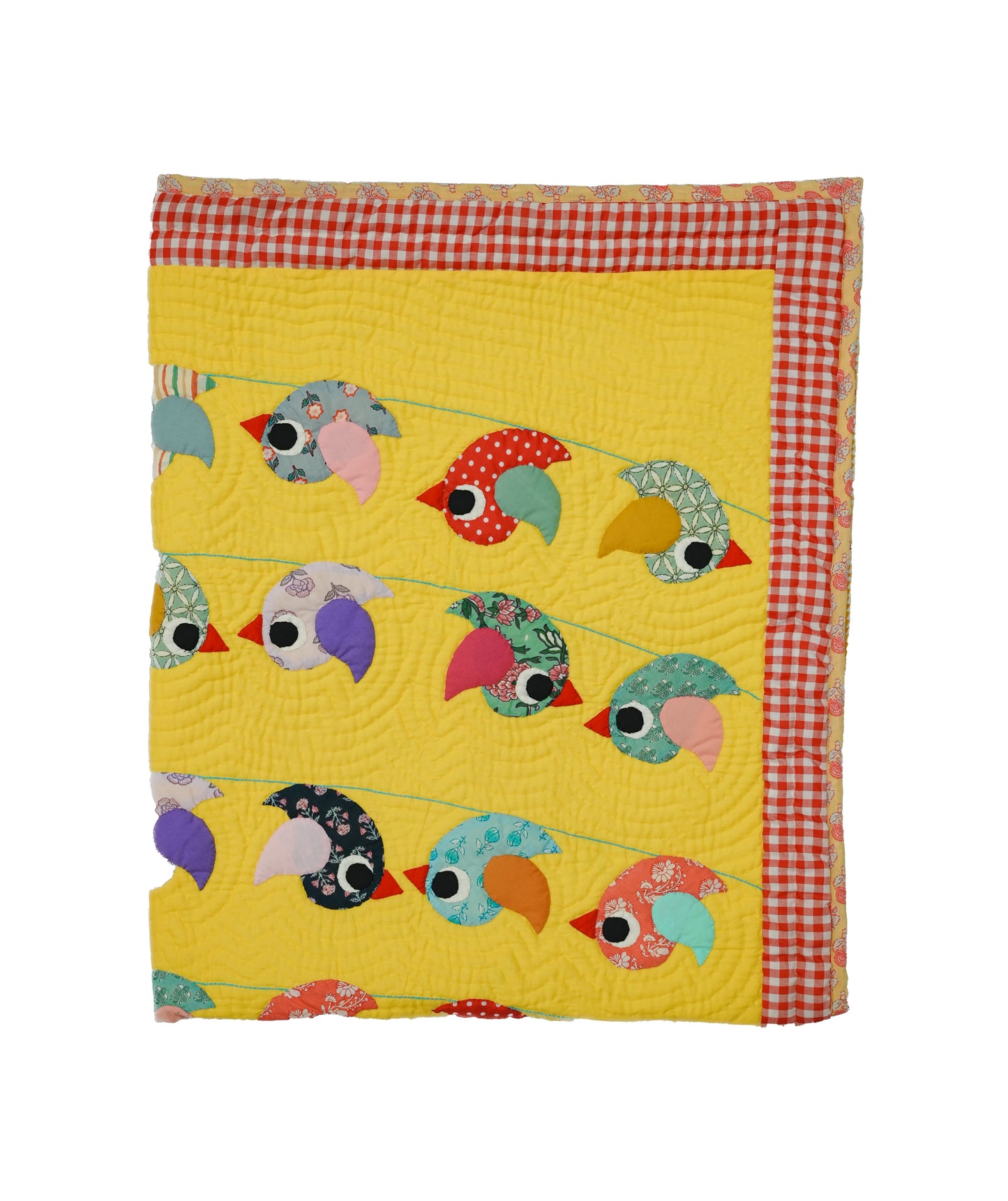 Anek Chidiya Yellow Baby Quilt 🐣