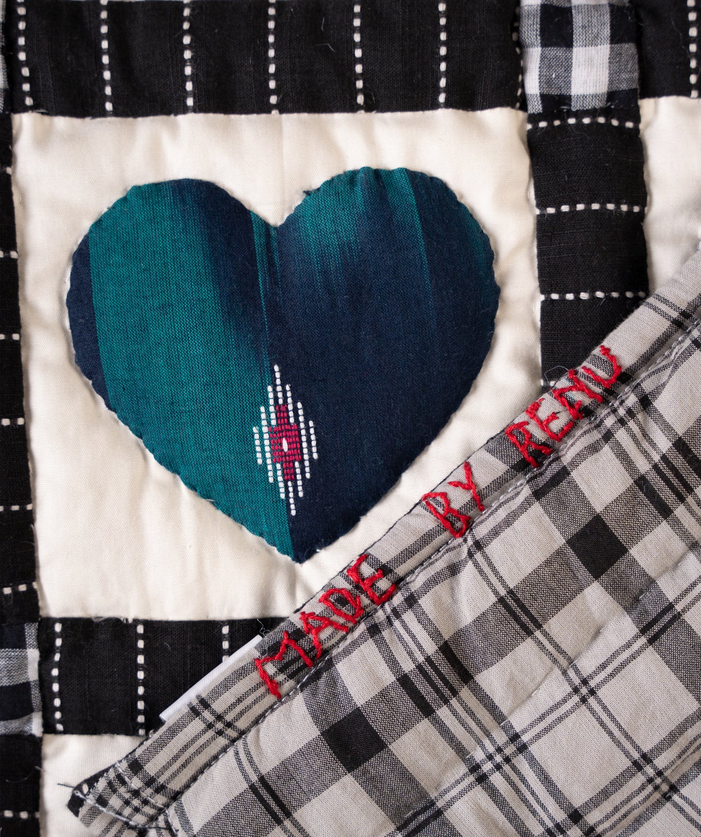 Sweetheart Baby Quilt - Neutral Checks