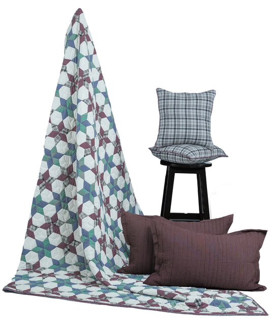 Queen Bee in Checks King Size Quilt Set