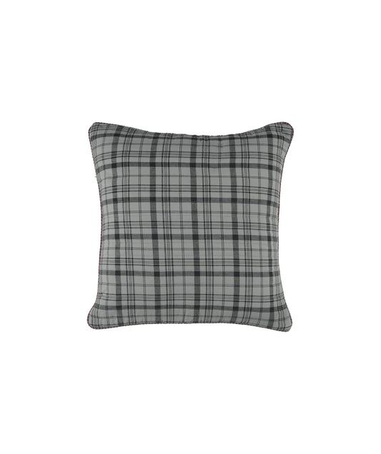 Set of 2 Charcoal Plaid Cushion Cover