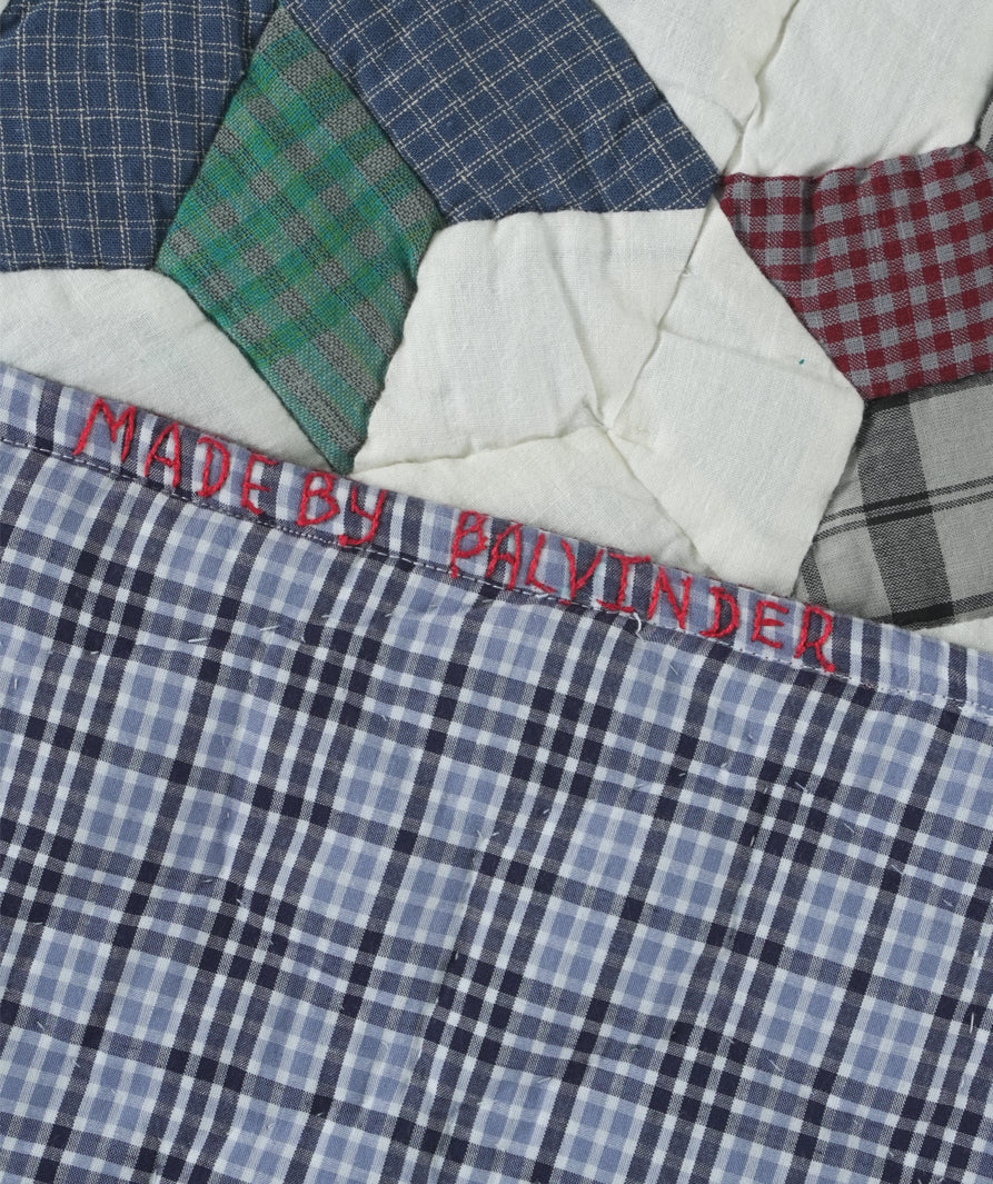 'Queen Bee, In Checks' Patchwork King Size Quilt
