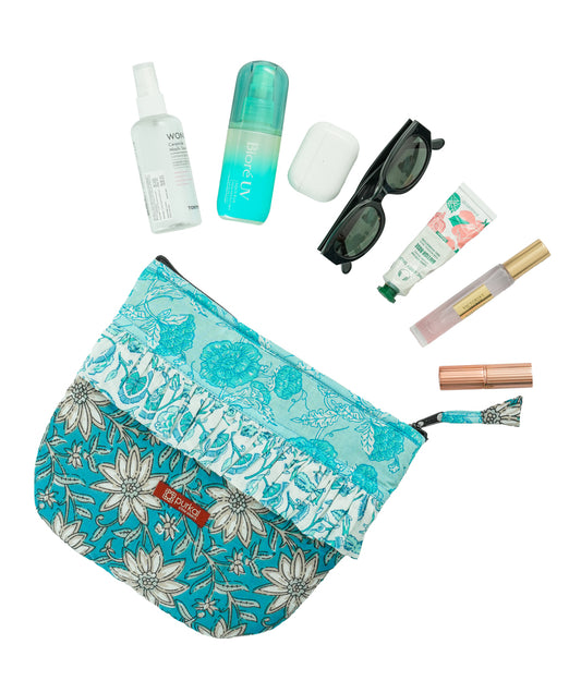 Blue Frill Travel Pouch