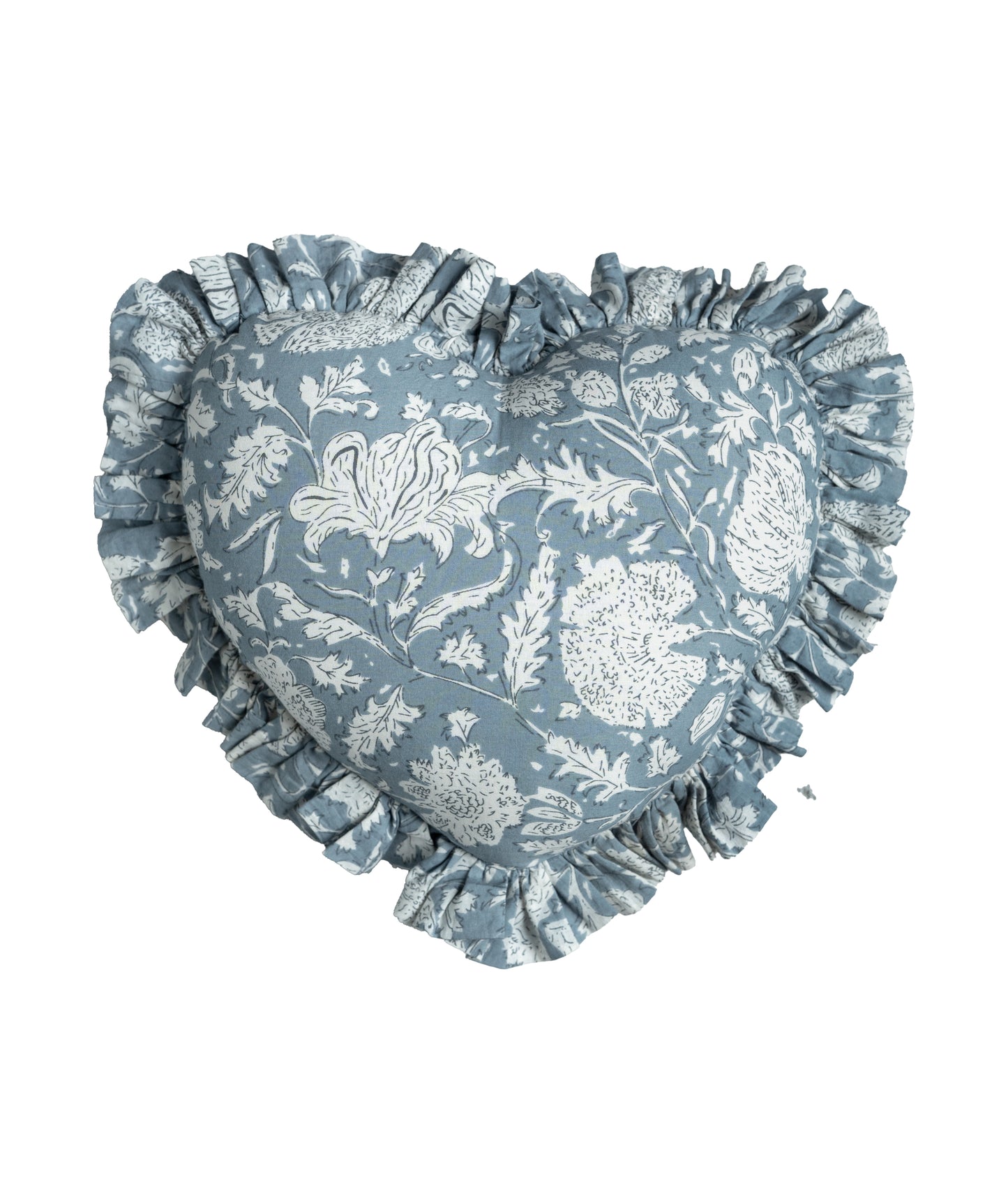 Grey Floral Heart Pillow