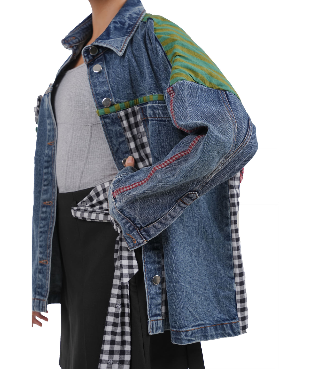 'Frida, In Bloom'  Wearable Art Denim Jacket
