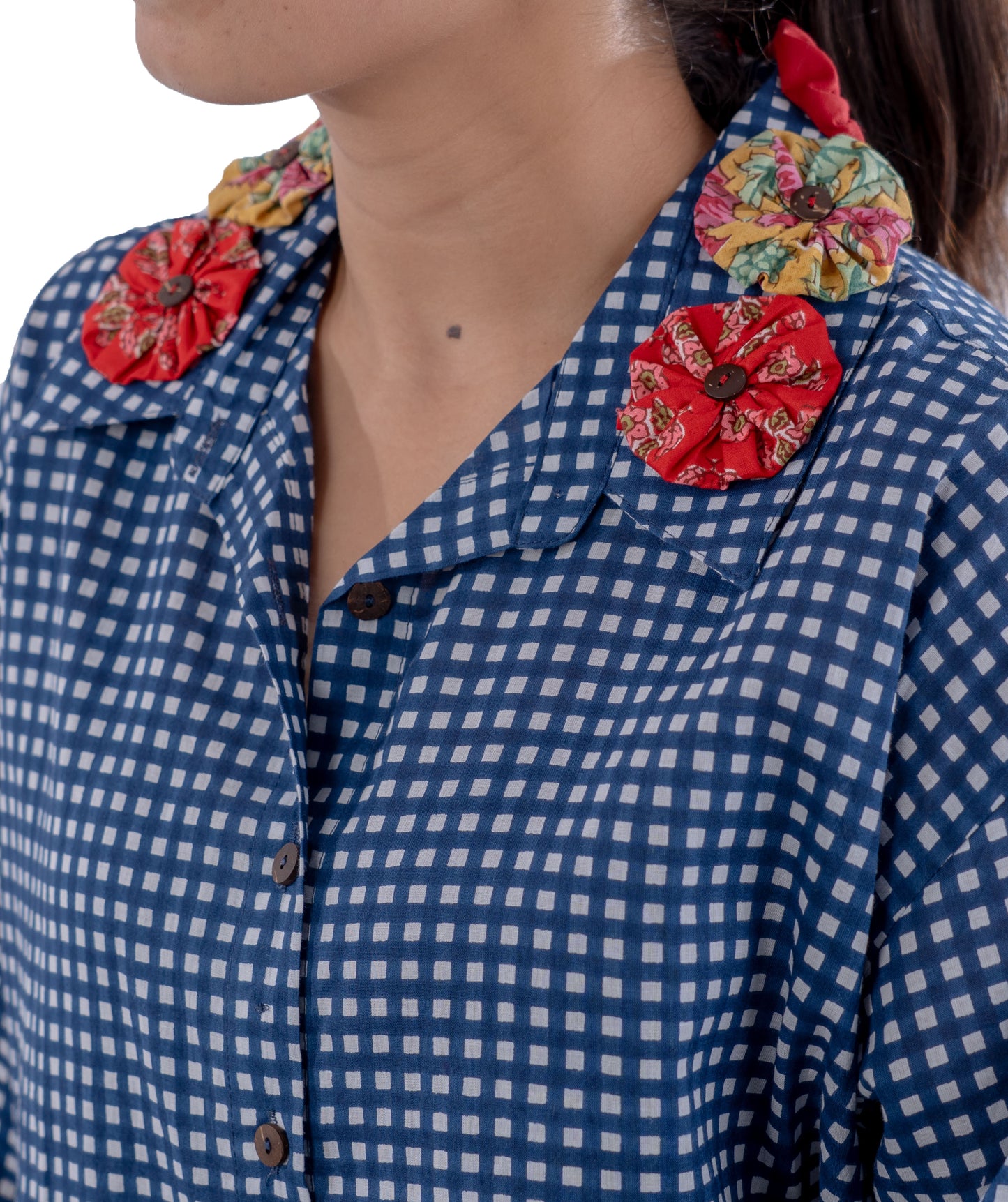 Frida Blue Checks Shirt