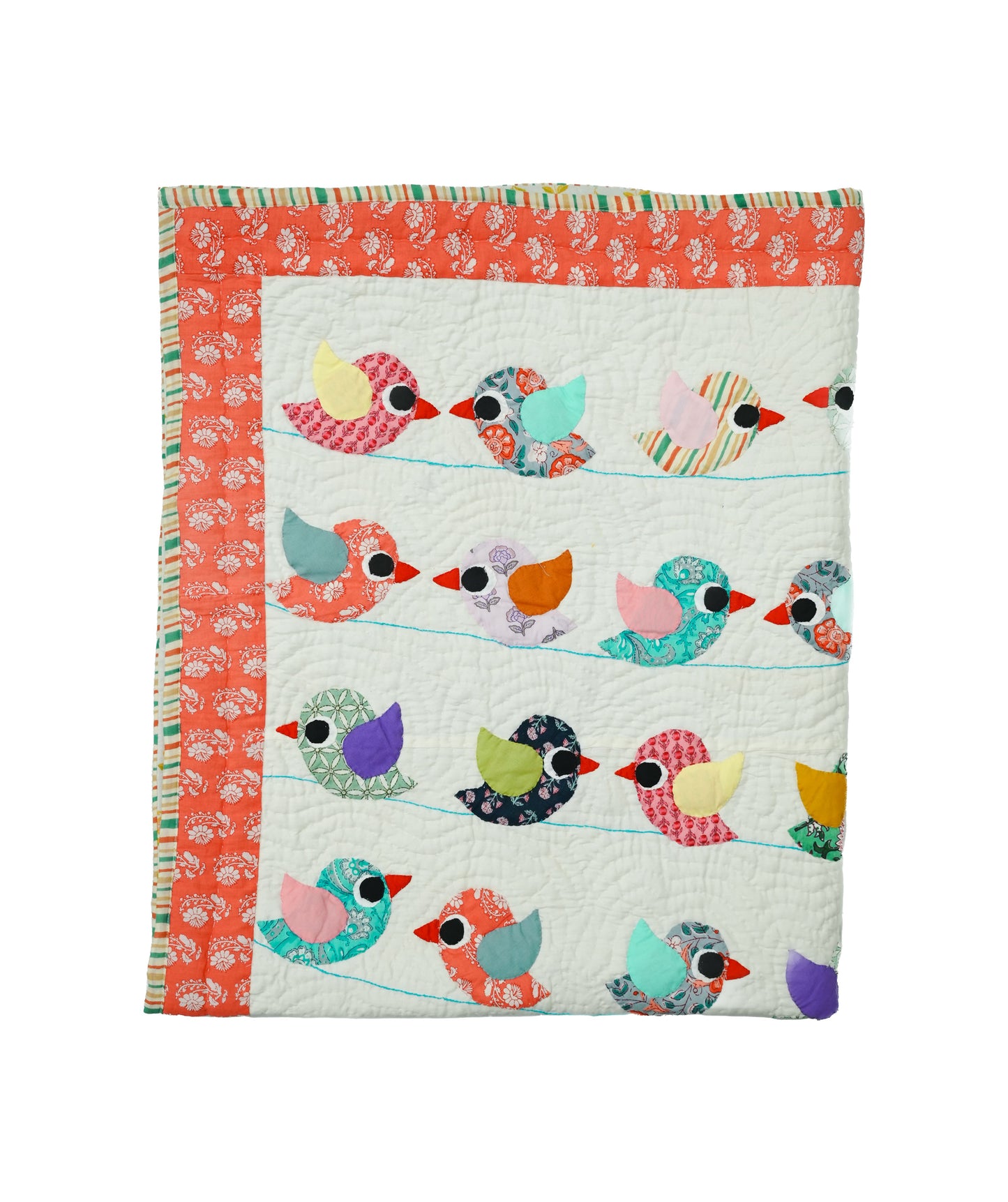 Anek Chidiya White Baby Quilt 🐣