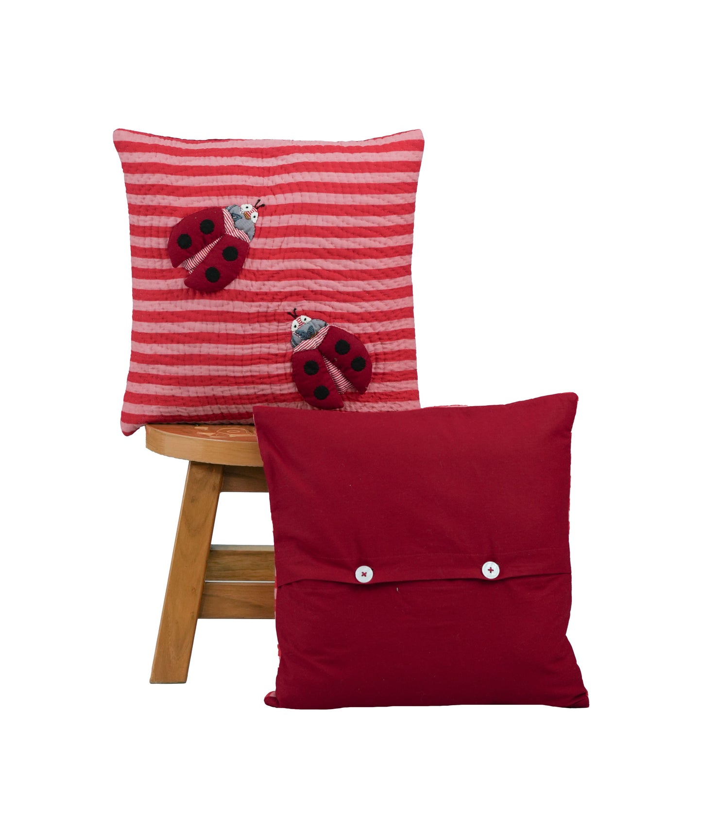 Striped Lovebug Cushion Cover