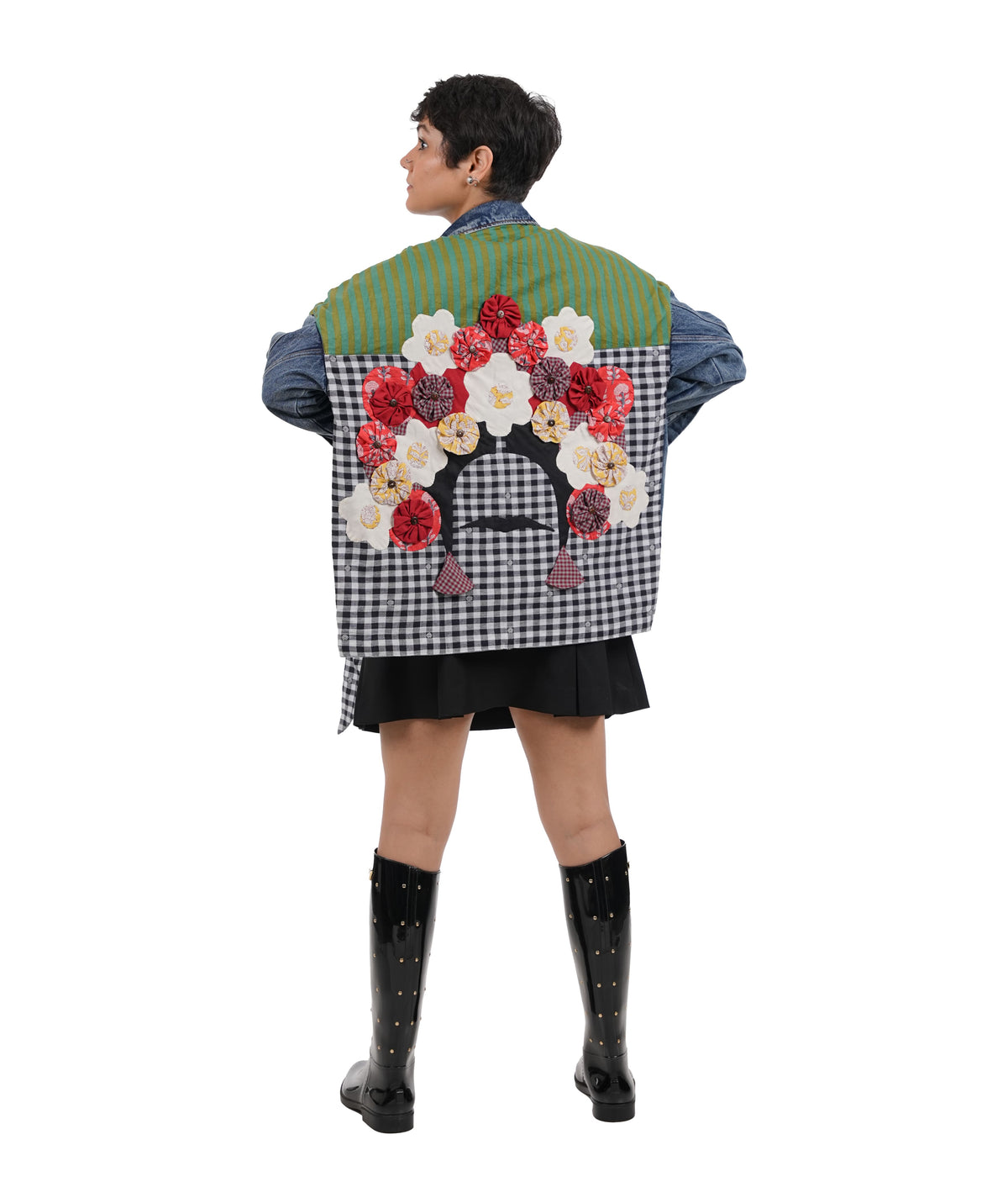 'Frida, In Bloom'  Wearable Art Denim Jacket