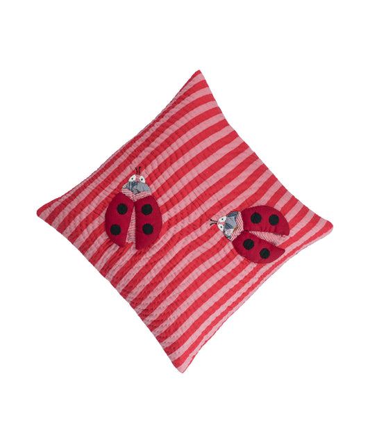 Striped Lovebug Cushion Cover