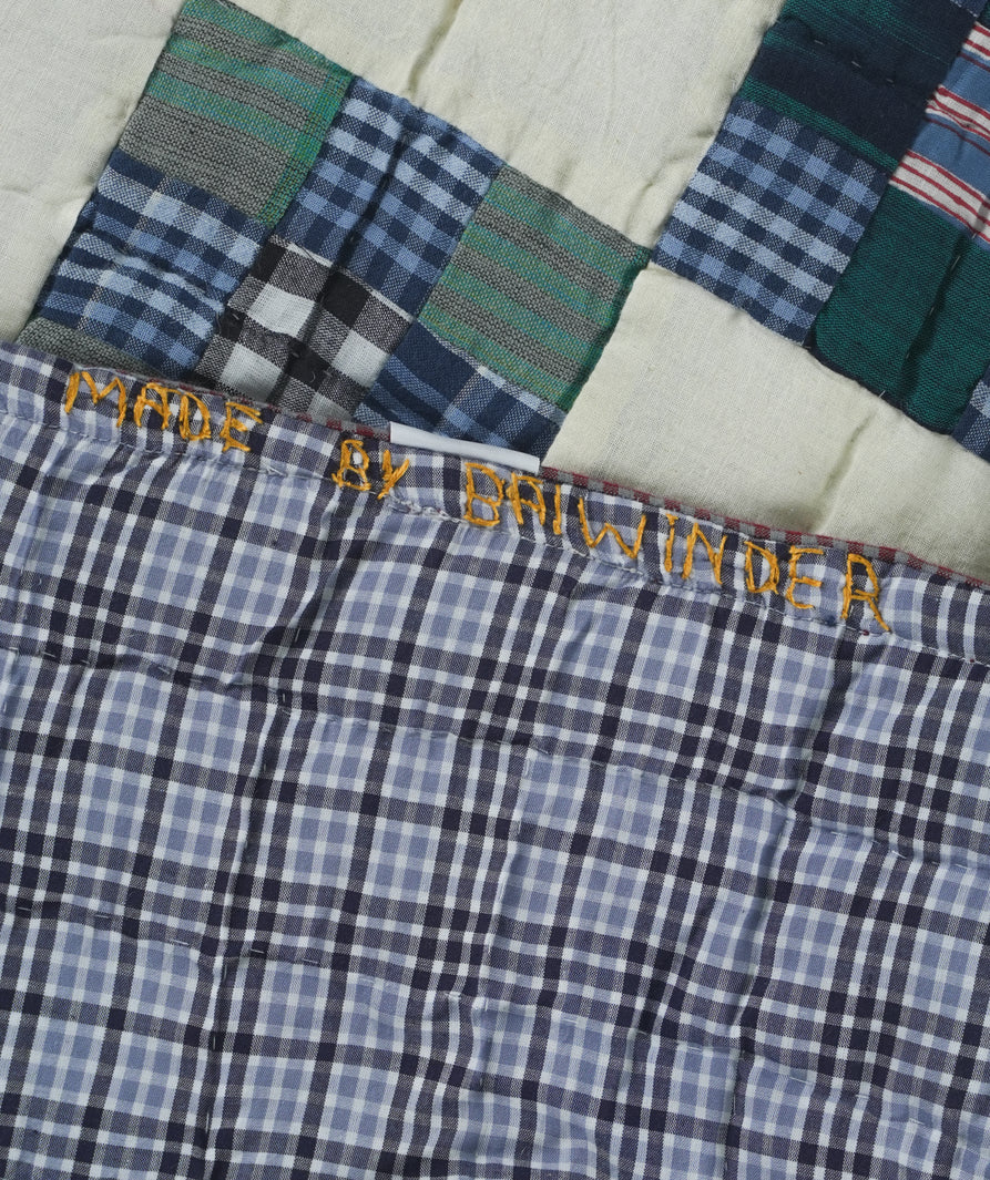 'Midnight Loom, In Checks' Patchwork King Size Quilt